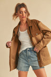 MQTIME  -   Two Tone Button Up Jacket with Pockets