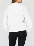 MQTIME  -  Mock Neck Drop Shoulder Long Sleeve Sweatshirt