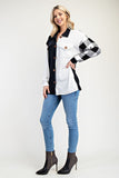 MQTIME  -  Celeste Full Size Plaid Contrast Button Up Shacket