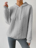MQTIME  -  Drawstring Drop Shoulder Long Sleeve Hoodie