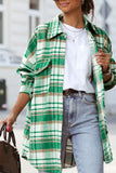 MQTIME  -  Plaid Flap Pocket Long Sleeve Shacket