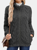 MQTIME  -  Fuzzy Zip Up Long Sleeve Jacket