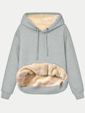 MQTIME  -  Drawstring Long Sleeve Hoodie with Kangaroo Pocket