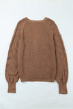 MQTIME  -  Openwork V-Neck Button Up Cardigan