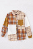 MQTIME  -  Plaid Button Up Long Sleeve Shacket