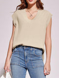 MQTIME  -    Ribbed V-Neck Sweater Vest