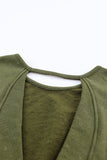 MQTIME  -  Cutout Round Neck Long Sleeve Sweatshirt