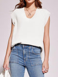 MQTIME  -    Ribbed V-Neck Sweater Vest