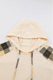 MQTIME  -   Drawstring Plaid Long Sleeve Hoodie