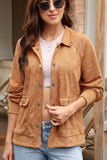 MQTIME  -  Snap Down Flap Pocket Long Sleeve Shacket