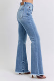 MQTIME  -  Judy Blue Full Size Raw Hem High Rise Bootcut Jeans