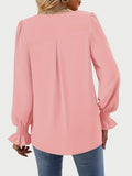 MQTIME  -  V-Neck Flounce Sleeve Top