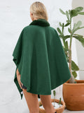 MQTIME  -  Fuzzy Trim Open Front Poncho