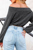 MQTIME  -  Off-Shoulder Long Sleeve Top