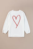 MQTIME  -  Valentine’s Day Glitter Heart Corded Sweatshirt