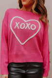 MQTIME  -  XOXO Round Neck Drop Shoulder Sweater