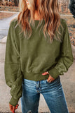 MQTIME  -  Cutout Round Neck Long Sleeve Sweatshirt