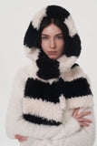 MQTIME  -  Fuzzy Contrast Striped Scarf