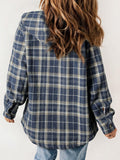 MQTIME  -  Plaid Snap Down Plush Hooded Jacket