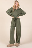 MQTIME  -  Tied Checkered Wide Leg Pants