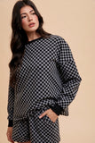 MQTIME  -  Annie Wear Checkered Round Neck Top and Drawstring Shorts Set