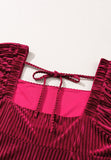 MQTIME  -  Square Neck Long Sleeve Mini Dress