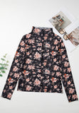 MQTIME  -  Floral Mock Neck Long Sleeve Blouse