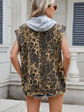 MQTIME  -  Leopard Buttton Up Denim Vest