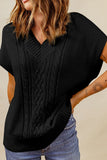 MQTIME  -  Cable-Knit V-Neck Sweater Vest