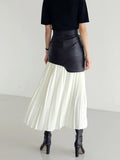 MQTIME  -  Pleated Contrast High Rise Skirt