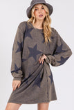 MQTIME  -  SAGE + FIG Washed Star Print Round Neck Dress