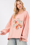 MQTIME  -  SAGE + FIG Flower Patch Dropped Shoulder Oversize Top