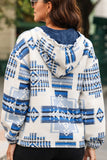MQTIME  -  Geometric Quarter Zip Long Sleeve Hoodie