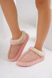 MQTIME  -  Furry Round Toe Platform Slippers
