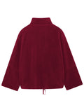 MQTIME  -   Turtleneck Zip Up Long Sleeve Plush Jacket