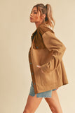 MQTIME  -   Two Tone Button Up Jacket with Pockets