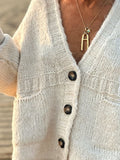 MQTIME  -  Pocketed V-Neck Button Up Cardigan