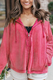 MQTIME  -  Exposed Seam Zip Up Long Sleeve Drawstring Hoodie