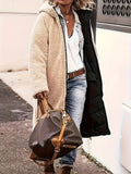 MQTIME  -  Plus Size Zip Up Sherpa Hooded Coat