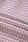 MQTIME  -  Color Block Houndstooth Collared Neck Shacket