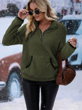 MQTIME  -  Half Zip Long Sleeve Furry Sweatshirt