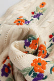 MQTIME  -  Embroidered Cable-Knit Round Neck Sweater Vest