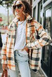 MQTIME  -  Plaid Snap Down Collared Neck Shacket
