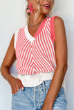 MQTIME  -  Striped Contrast V-Neck Sweater Vest