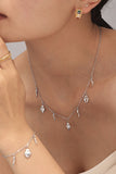 MQTIME  -  Stainless Steel Heart Charm Bracelet and Necklace Set