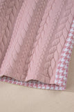 MQTIME  -  Color Block Houndstooth Collared Neck Shacket