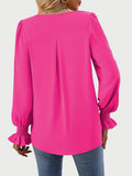 MQTIME  -  V-Neck Flounce Sleeve Top