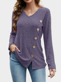 MQTIME  -  V-Neck Long Sleeve T-Shirt