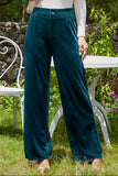 MQTIME  -  Velvet Wide Leg Pants with Pockets