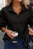 MQTIME  -  Half Zip Drop Shoulder Long Sleeve Sweatshirt